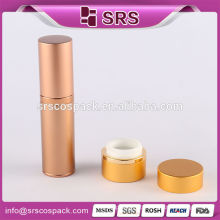 China Manufacture Cosmetic Container 15ml 30ml 50ml 80ml Golden Round Aluminum Bottle Manufacturer